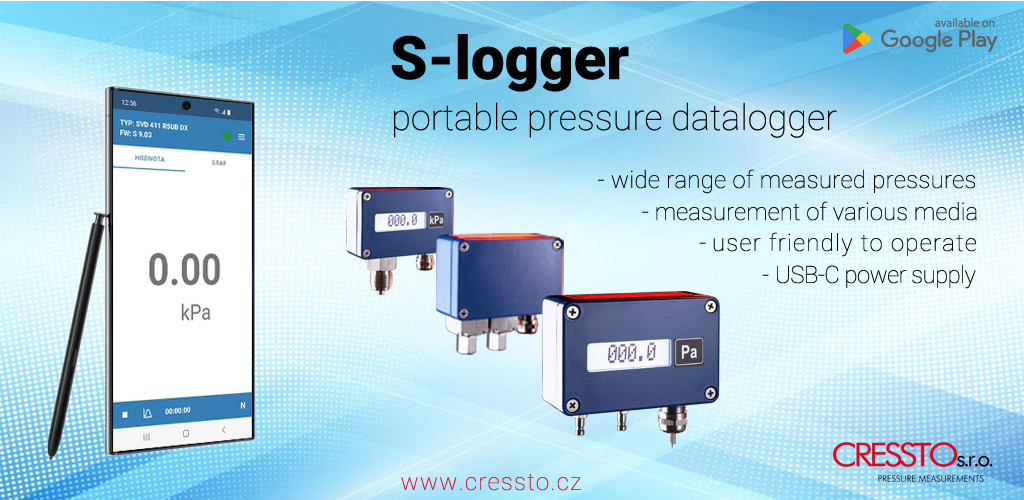 S-logger portable presure datalogger power supply via USB-C